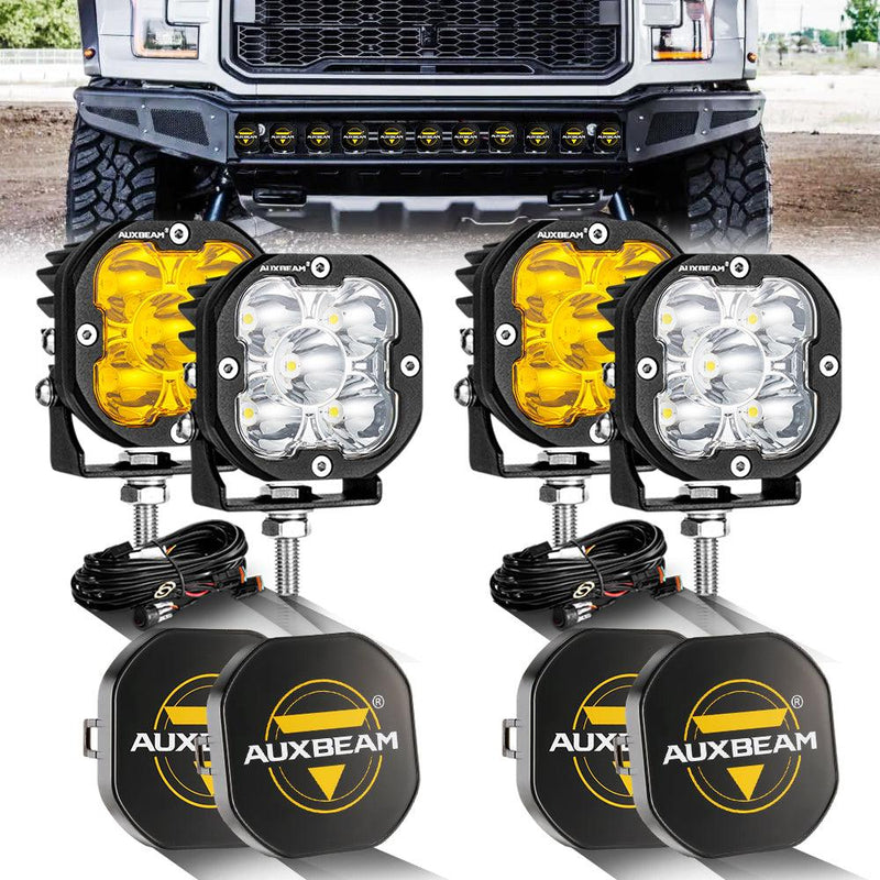 Load image into Gallery viewer, 3 Inch 80W 9600LM LED Pods Lights White&amp;Amber for FORD
