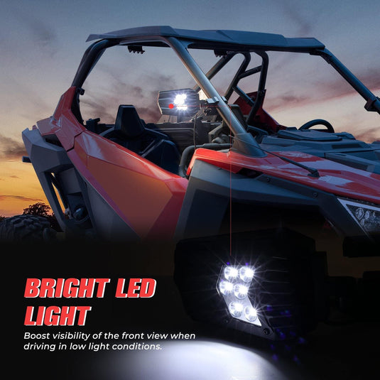 UTV Side Mirrors with light fit 1.5" - 2" Roll Bar
