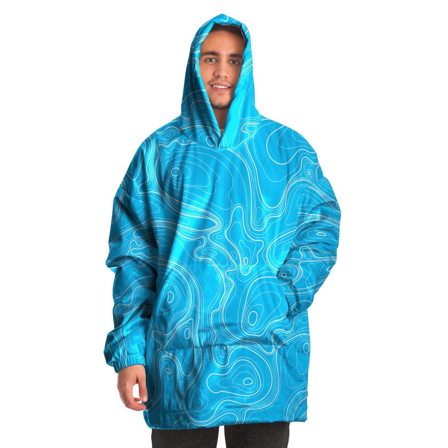 Rad Palm Blue Topographic Snug Hoodie