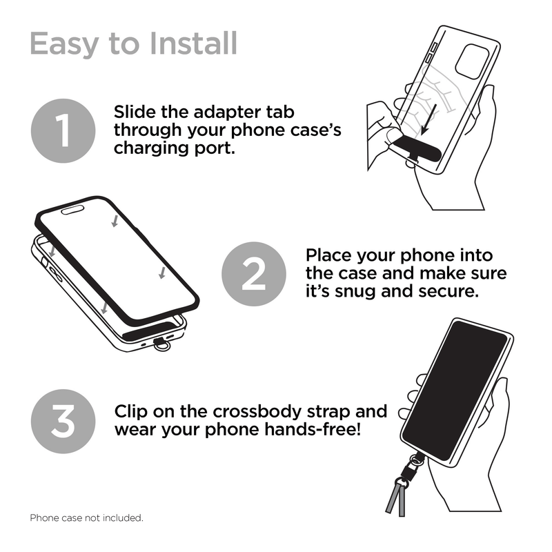 Load image into Gallery viewer, HyperGear TECHcessories Silver Chain with Black Vegan Leather Universal Crossbody Phone Strap
