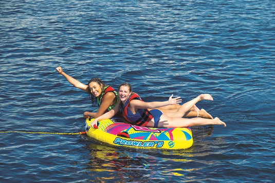 WOW Watersports Prowler Towable 2 Person 2P Starter Kit with 12V Pump and 2K Tow Rope