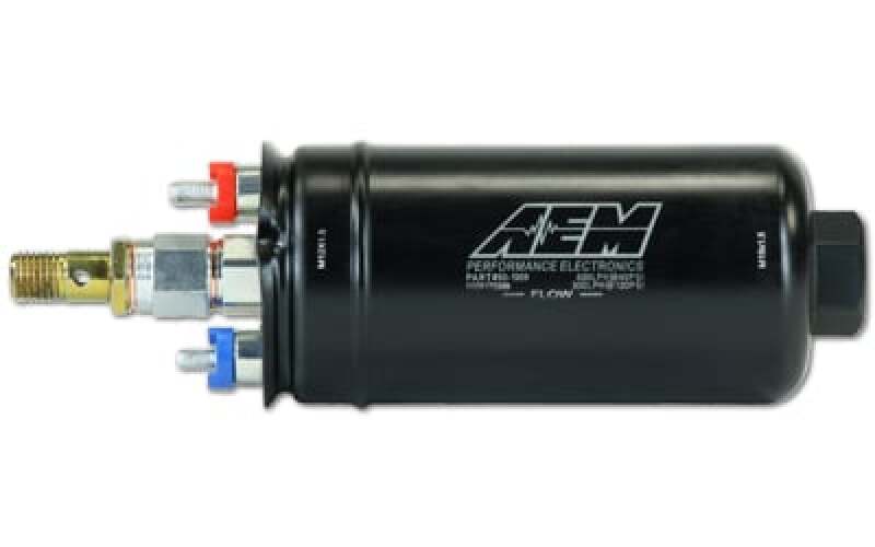 Load image into Gallery viewer, AEM Electronics 400lph Inline High Flow Fuel Pump. 400lph@40psi, 300LPH@120psi. M18x1
