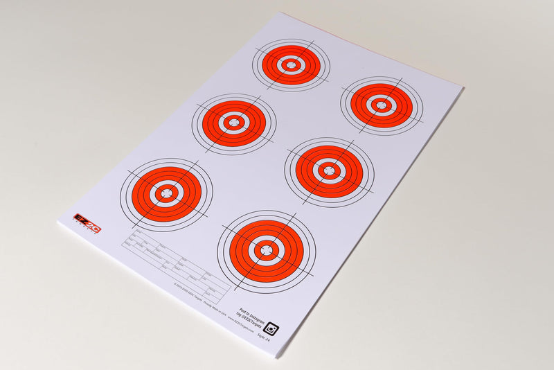 Load image into Gallery viewer, EZ2C Targets #24: Six Bullseye 11"x17" Shooting Paper Target USA MADE
