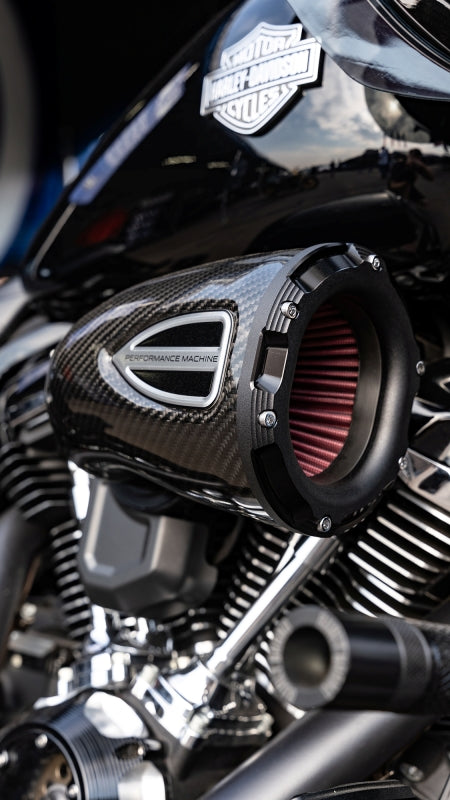 Load image into Gallery viewer, Performance Machine 08-16 FLH, 16-17 FLST TBW (Excl 17-UP Tour) C4 Series Air Cleaner - CF/Black Ops
