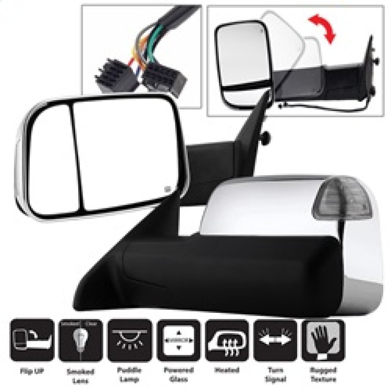Load image into Gallery viewer, xTune Dodge Ram 1500 09-12 L&amp;R Manual Extendable Power Heated Adjust Mirror MIR-DRAM10-PW-SET
