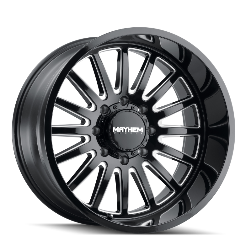 Load image into Gallery viewer, Mayhem 8114 Utopia 20x10 / 5x127 BP / -19mm Offset / 71.5mm Hub Black w/ Milled Spokes Wheel
