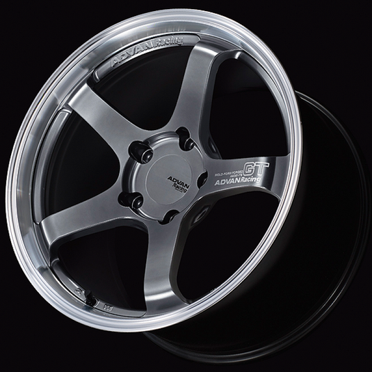 Advan GT for Porsche 18x8.5 / +50 Offset / 5x130 / 71.6mm Bore / Machining and Hyper Platinum Black YAQ8H50PMPB
