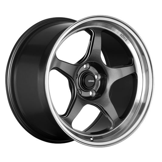 Konig Hyperspec 19x8.5A 5x112 ET32 Anthracite Metallic Wheel w/ Mirror Machined Lip (Knurled Bead)