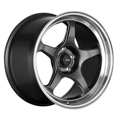 Konig Hyperspec 19x8.5A 5x112 ET32 Anthracite Metallic Wheel w/ Mirror Machined Lip (Knurled Bead)