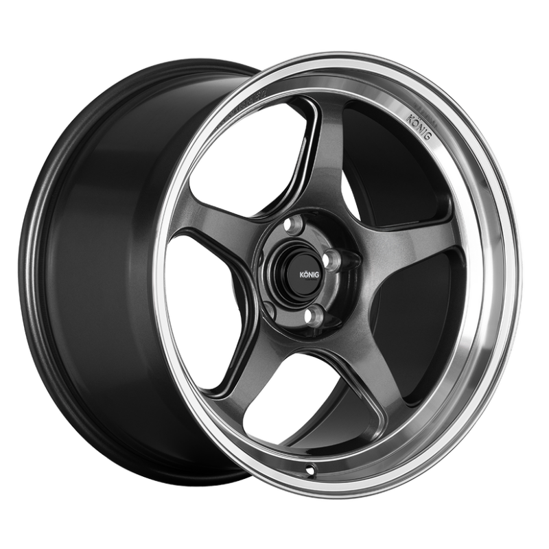 Load image into Gallery viewer, Konig Hyperspec 18x8 5X114.3 ET35 Anthracite Metallic Wheel w/ Mirror Machined Lip
