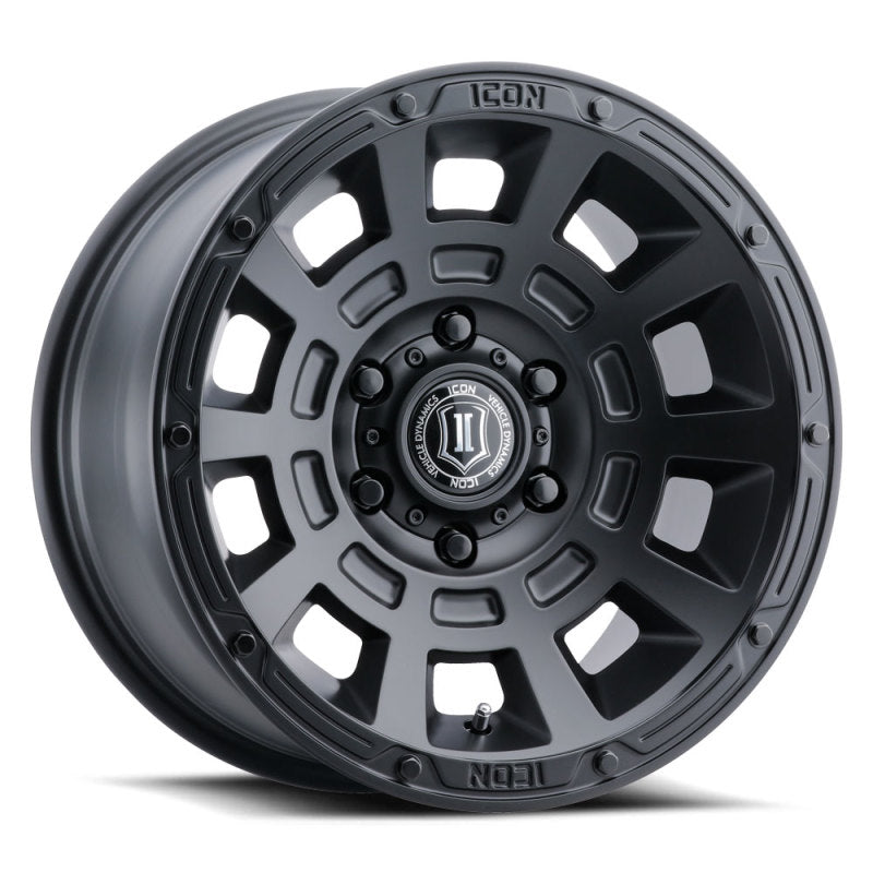 Load image into Gallery viewer, ICON Thrust 17x8.5 6x135 6mm Offset 5in BS Satin Black Wheel
