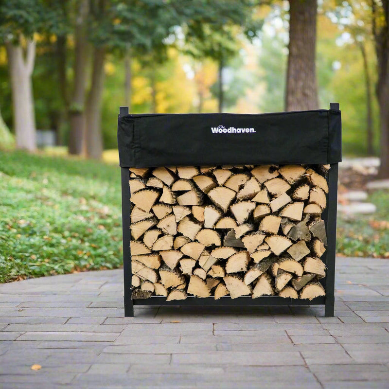 Load image into Gallery viewer, 4 ft Steel Firewood Rack Holds 1/4 Cord Woodhaven
