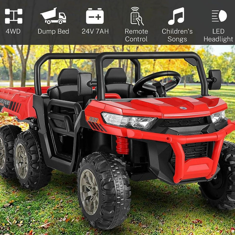 Load image into Gallery viewer, 4WD Kids Electric UTV Truck with Remote Control and Dump Bed - 24V Ride-On Vehicle
