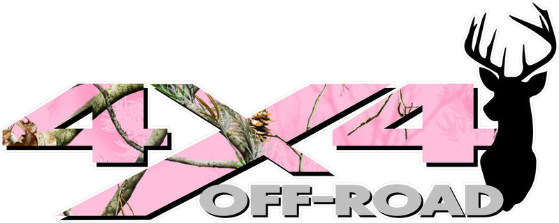 Load image into Gallery viewer, 4x4 Off Road CAMOUFLAGE Deer Head Decal Sticker (x2) [PICK 1 PATTERN]
