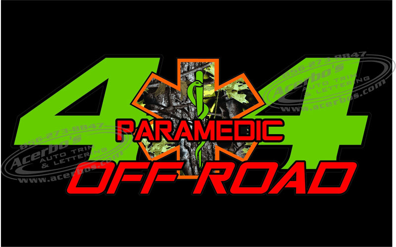 Load image into Gallery viewer, 4x4 (EMS) Off Road Decal Stickers (x2) [Firefighter, EMT, and Paramedic]
