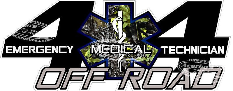Load image into Gallery viewer, 4x4 (EMS) Off Road Decal Stickers (x2) [Firefighter, EMT, and Paramedic]
