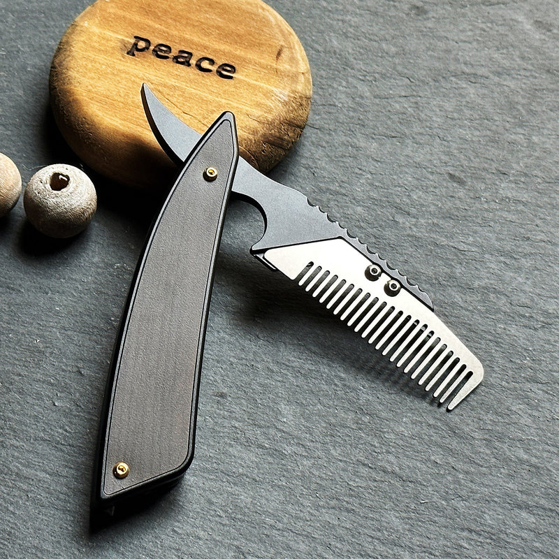 Load image into Gallery viewer, Hair And Beard Styling Comb (Vintage Straight Razor)
