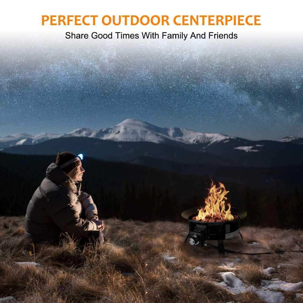 Camplux Outdoor Propane Fire Pit with Cover and Carry Kit, Auto-Ignition - Skoutley Outdoors LLC