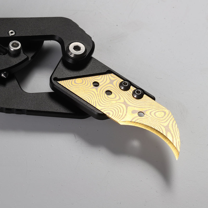 Load image into Gallery viewer, Stinger Dog Tag Tool, Folding Pocket Utility - Matte Black w/ Golden Edge
