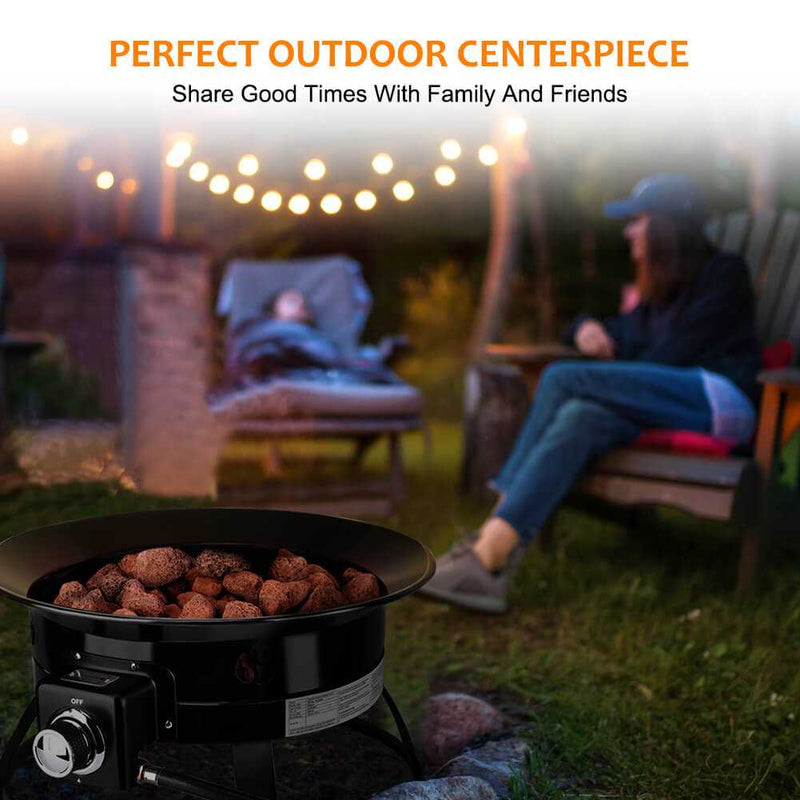 Load image into Gallery viewer, Camplux Outdoor Propane Fire Pit with Cover and Carry Kit, Auto-Ignition
