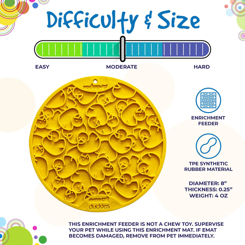 Load image into Gallery viewer, Rubber Duckies emat - Enrichment Lick Mat for Dogs and Cats - with Suction Cups | Bath Time Design | SodaPup USA Made
