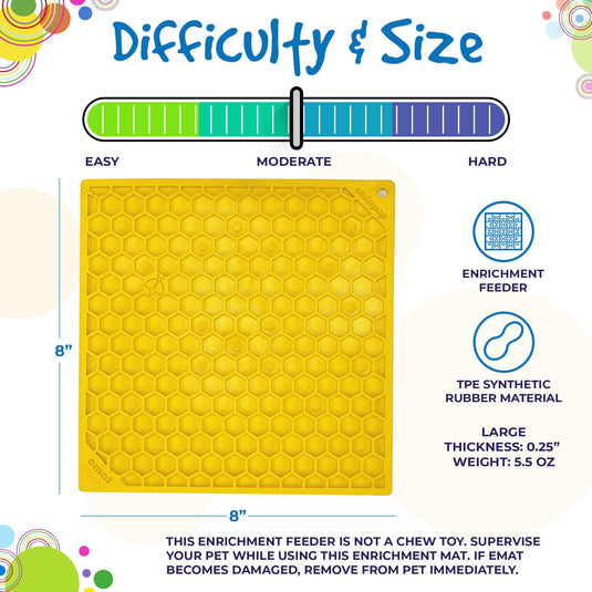 Honeycomb eMat - Enrichment Lick Mat for Dogs and Cats | eMat Enrichment Toy for Anxiety Relief | SodaPup