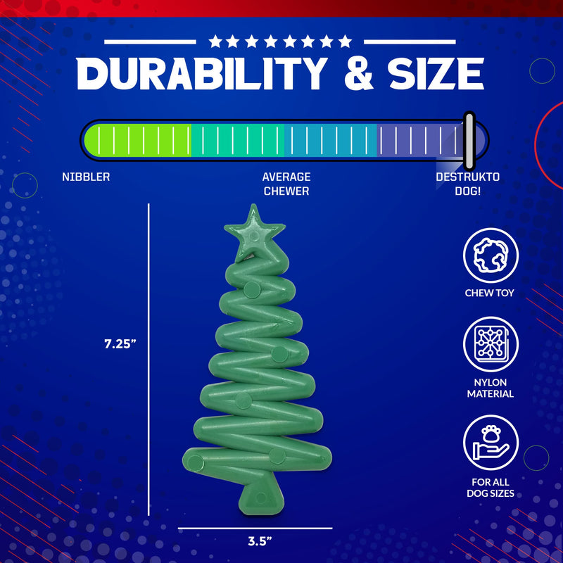 Load image into Gallery viewer, Christmas Tree Nylon Dog Chew Toy for Aggressive Chewers | USA Made &amp; FDA Compliant
