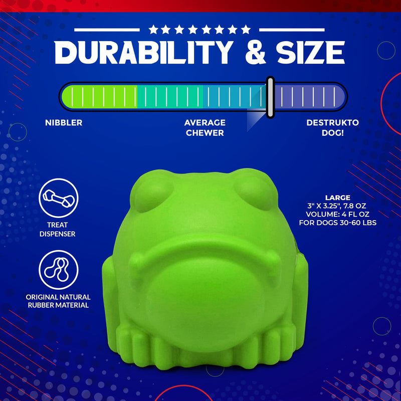 Load image into Gallery viewer, Bull Frog Dog Chew Toy &amp; Treat Dispenser - USA Made | SodaPup
