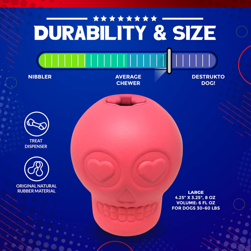 Load image into Gallery viewer, Sugar Skull Dog Chew Toy &amp; Treat Dispenser - USA Made | SodaPup
