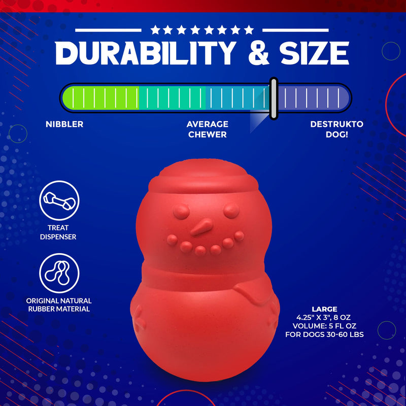 Load image into Gallery viewer, Snowman Dog Toy - Durable Winter Chew Toy for Large Dogs | USA Made
