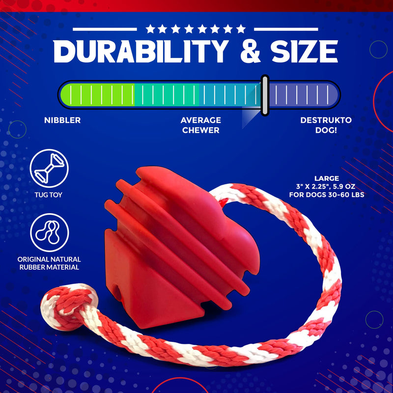 Load image into Gallery viewer, Heart on a String Dog Toy - Durable Rubber Tug Toy for Large Dogs | USA Made
