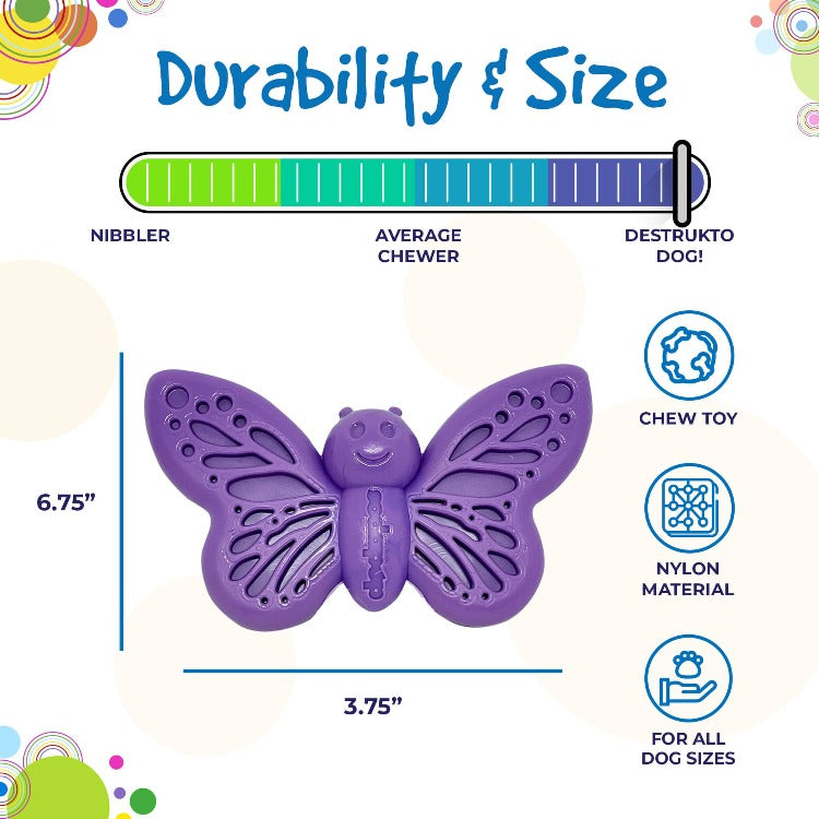 Load image into Gallery viewer, Butterfly Nylon Chew &amp; Enrichment Toy | 2-in-1 for Aggressive Chewers | SodaPup
