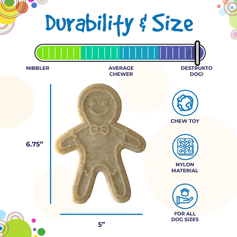 Load image into Gallery viewer, Gingerbread Man Nylon Dog Chew Toy for Aggressive Chewers | USA Made
