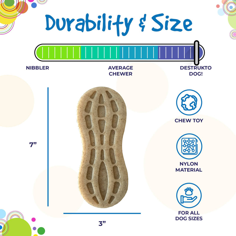 Load image into Gallery viewer, Peanut Nylon Dog Chew Toy | Ultra-Durable for Aggressive Chewers | SodaPup
