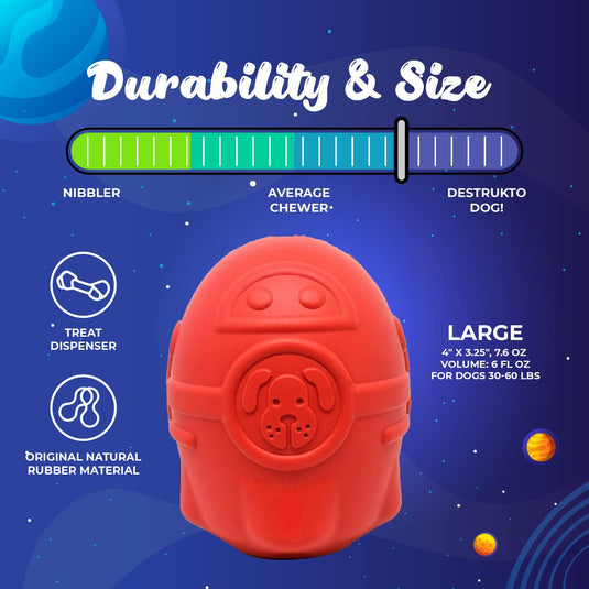Rocketman Dog Toy - Durable Rubber Chew Toy & Treat Dispenser | USA Made
