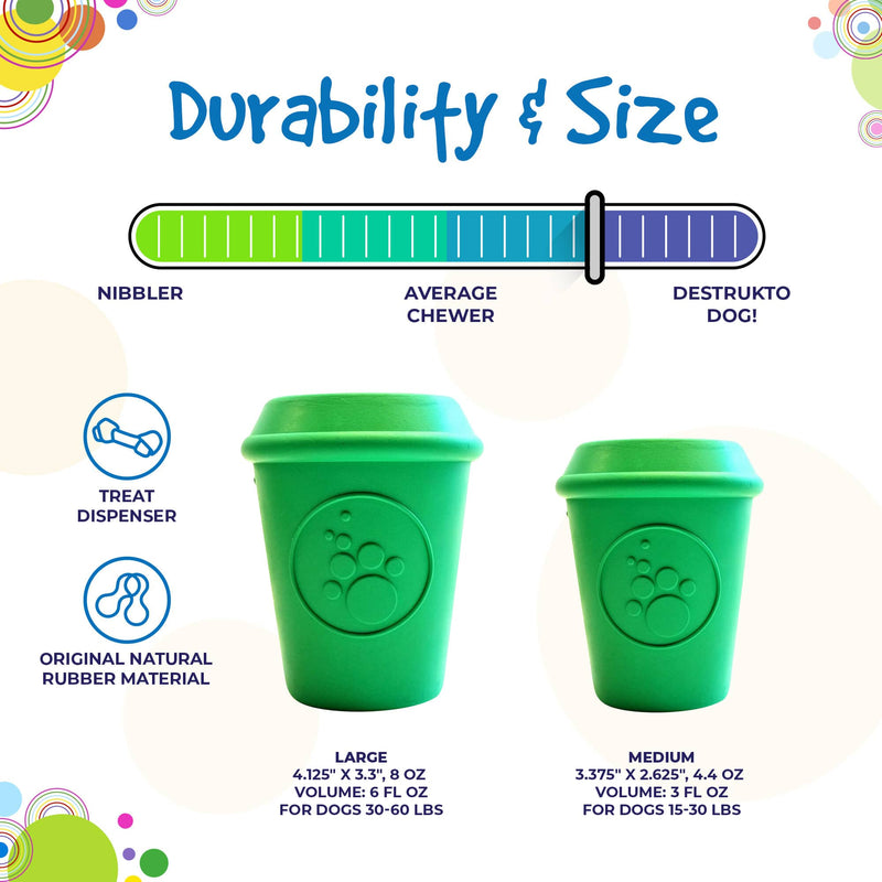 Load image into Gallery viewer, Coffee Cup Rubber Dog Chew Toy for Power Chewers | Treat Dispenser | USA Made
