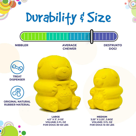 Honey Bear eDispenser - Durable Rubber Treat Dispenser for Dogs | USA Made