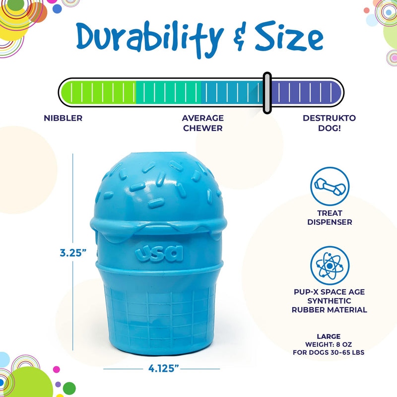Load image into Gallery viewer, Ice Cream Cone Rubber Dog Chew Toy for Power Chewers | USA Made | SodaPup
