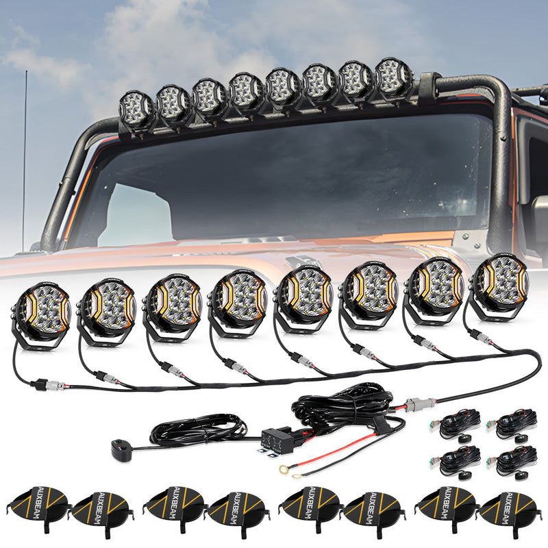 Load image into Gallery viewer, V-ULTRA Series LED Side Shooter Amber/White Pod Lights with Amber DRL
