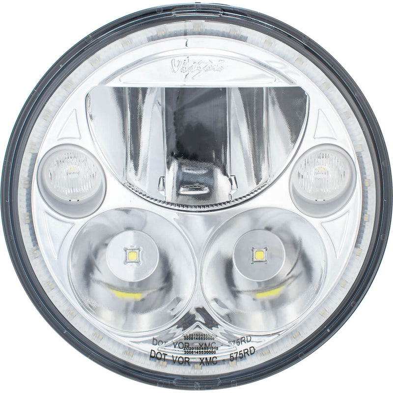 Load image into Gallery viewer, Single 5.75" Round VX LED Headlight (with Low-High-Halo)
