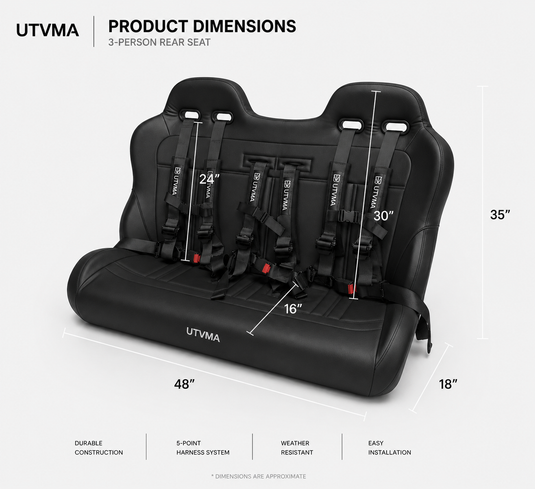 Yamaha Wolverine X4 Rear Bench Seat (2018+) W Harnesses