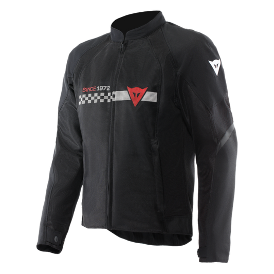 Dainese Herosphere Air Tex Jacket Black/White Stripes/Red Size - 58