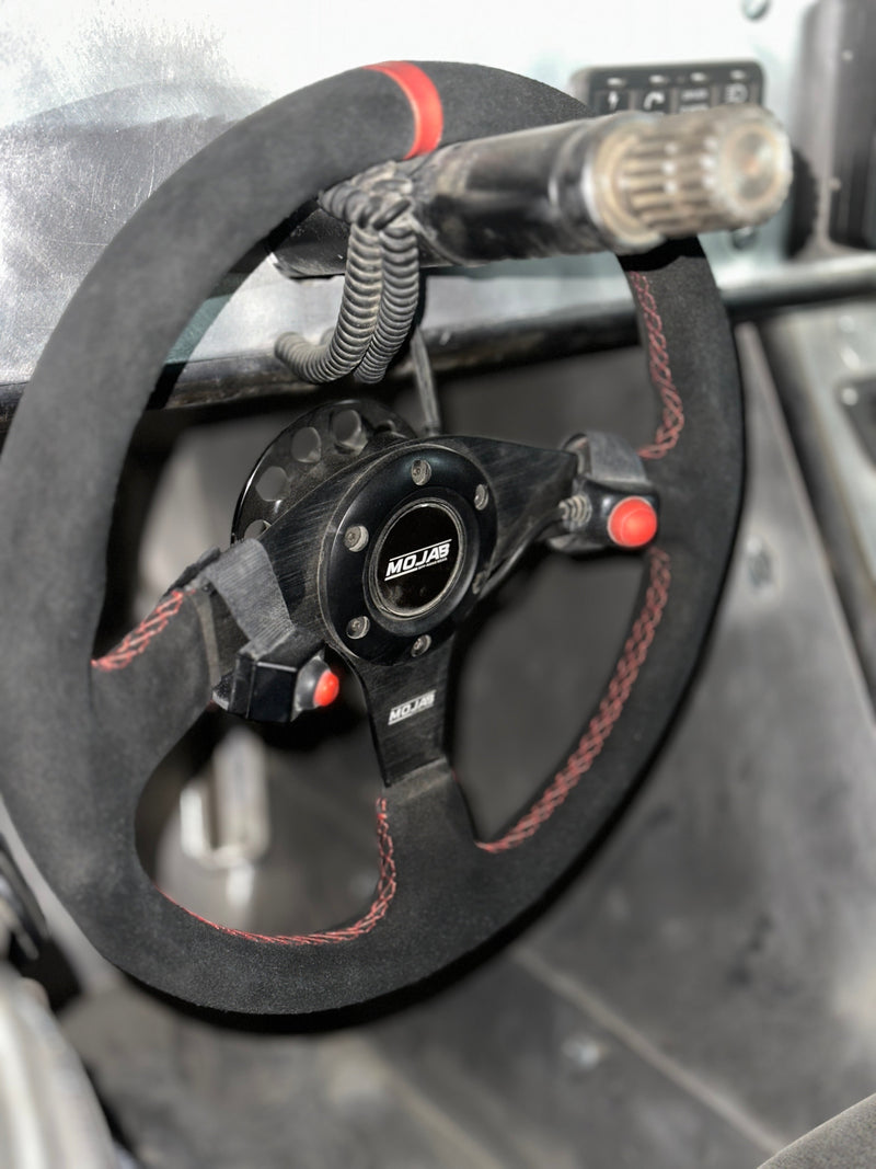 Load image into Gallery viewer, 13.5&#39;&#39; MOJAB Flat Steering Wheel Leather or Suede
