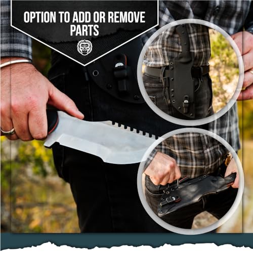 Load image into Gallery viewer, The Tracker D2 Steel Bushcraft Survival Knife Gift Set (Black and Orange)
