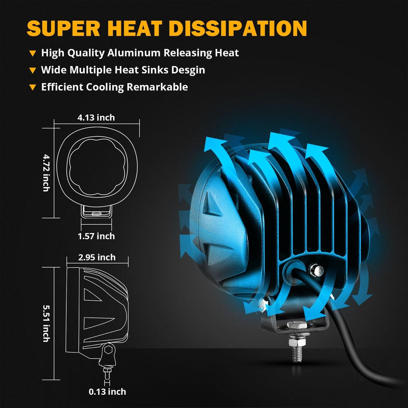 Load image into Gallery viewer, 4 Inch 90W Round Yellow Spot LED Driving Lights with Dual A-Pillar Mounting Bracket For Ford Bronco 2/4 Door 2021 2022

