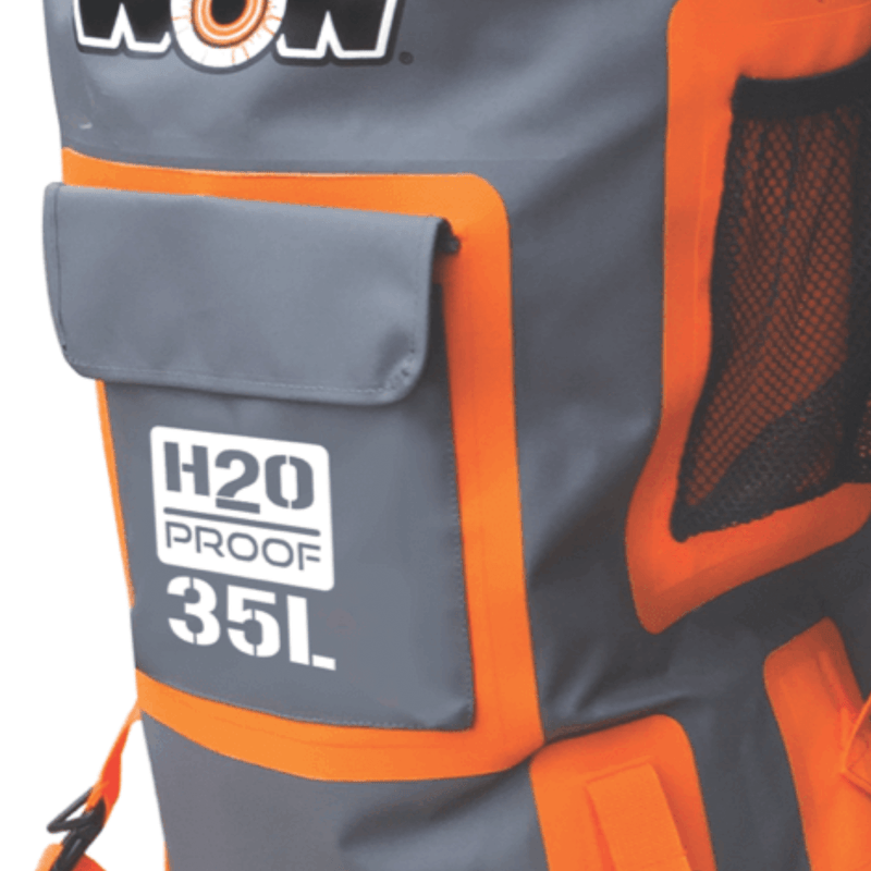 Load image into Gallery viewer, WOW Watersports H2O Proof Dry Backpack with Adjustable Strap Orange
