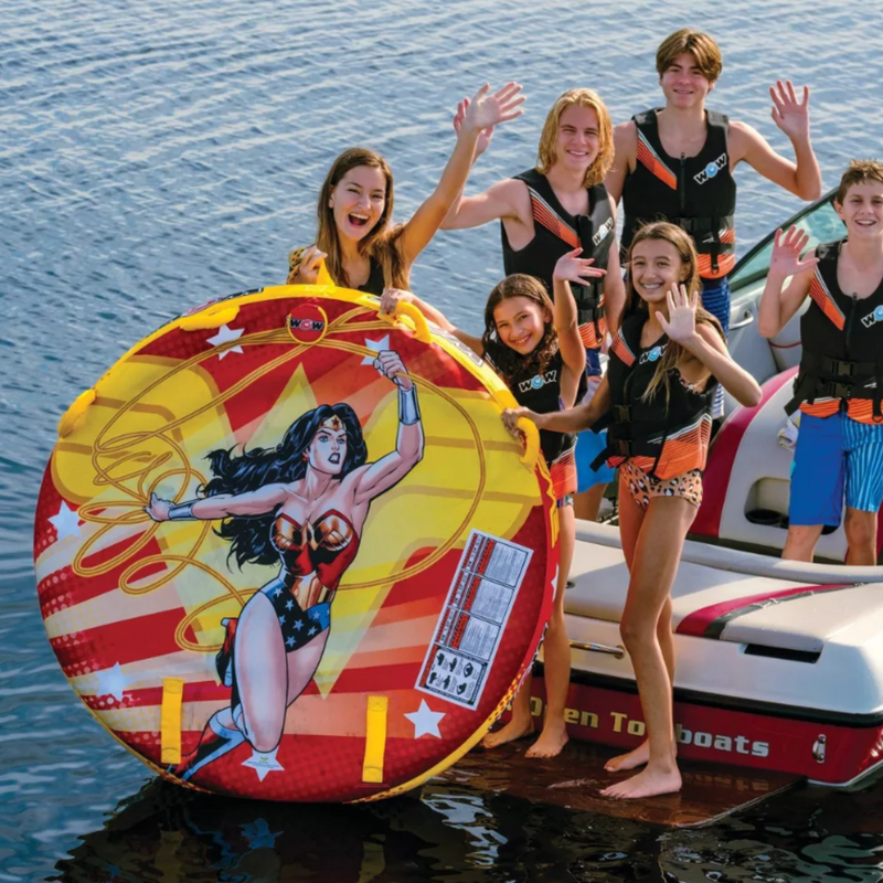 Load image into Gallery viewer, WOW Sports DC Comics Wonder Woman 2-Person Soft Top Deck Tube Towable

