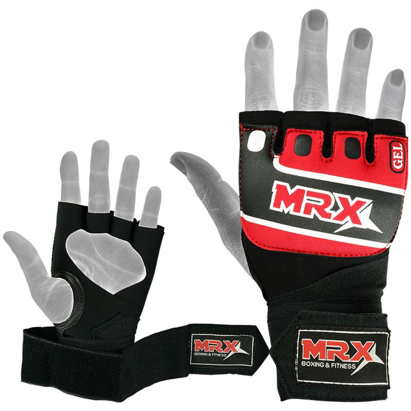 Load image into Gallery viewer, MRX Neoprene Gel Gloves With Wraps Red
