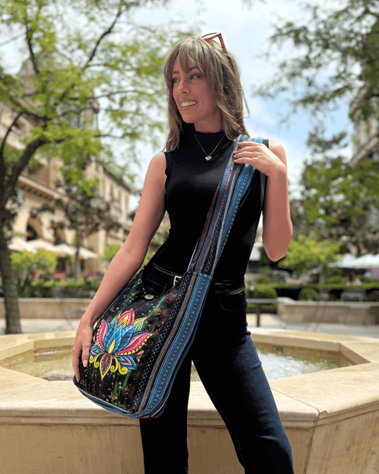 Kathmandu Collection Lotus Handmade Hobo Bag