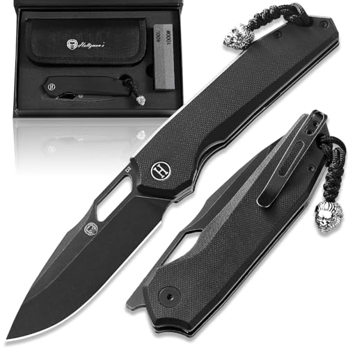 Load image into Gallery viewer, The Sentinel Folding Knife Giftset (black stonewashed blade+black G10 handle)
